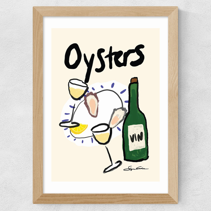 Oysters Wide Oak Frame