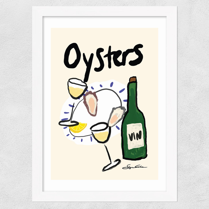 Oysters Wide White Frame