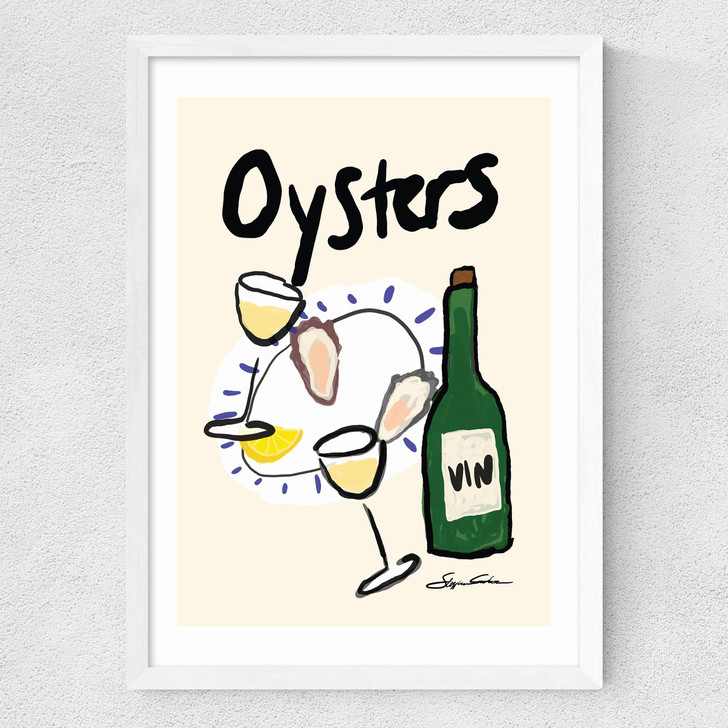 Oysters Medium White Frame
