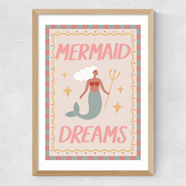 Mermaid Dreams Medium Oak Frame Mermaid Dreams Medium Oak Frame