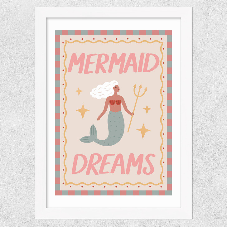 Mermaid Dreams Wide White Frame