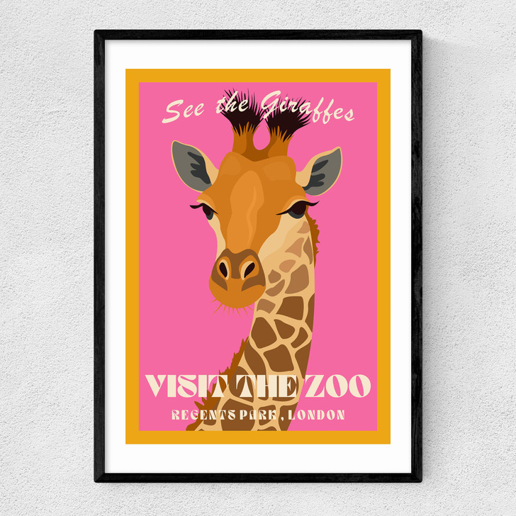 Zoo Giraffe Narrow Black Frame Zoo Giraffe Narrow Black Frame