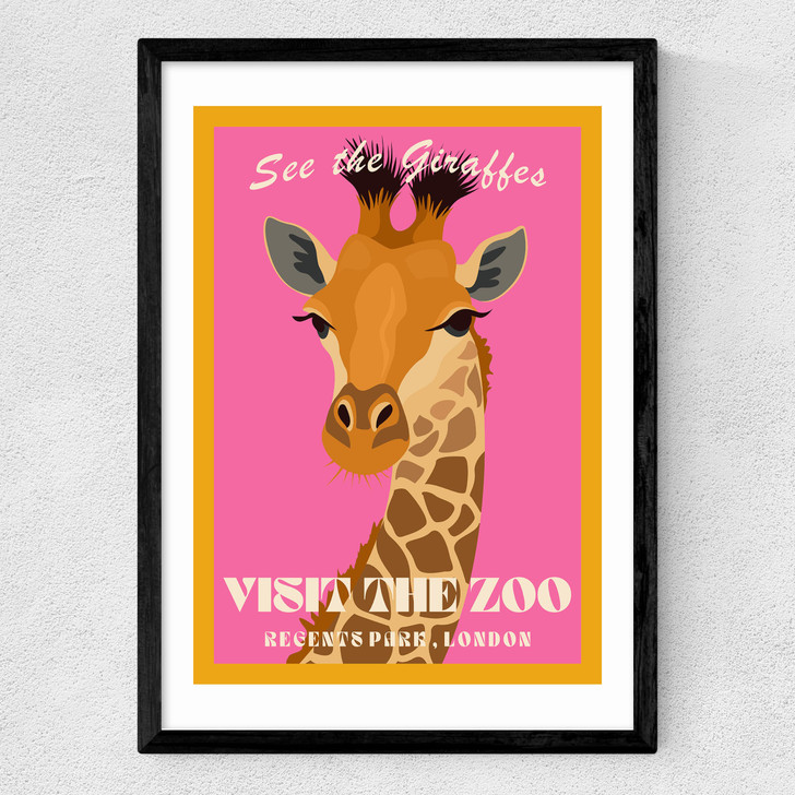Zoo Giraffe Medium Black Frame Zoo Giraffe Medium Black Frame