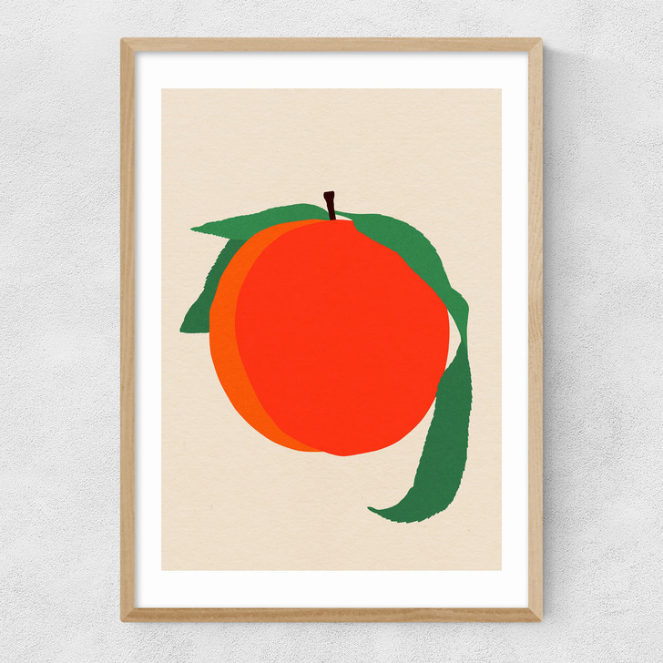 Peach by Rosi Feist Narrow Oak Frame