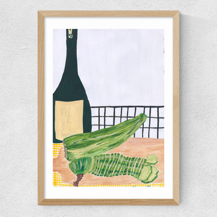 Zucchini by Lucy Muss Medium Oak Frame