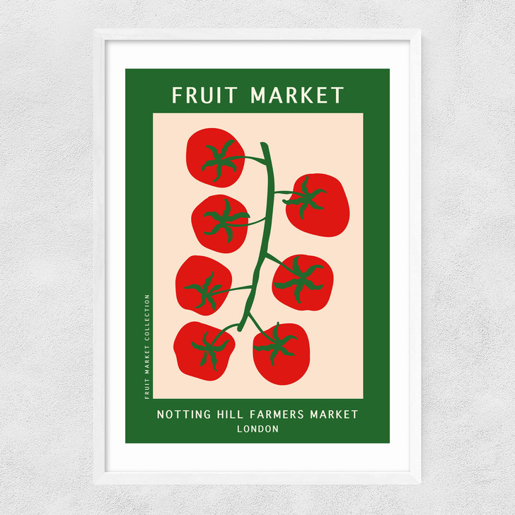 Notting Hill Farmers Market Narrow White Frame