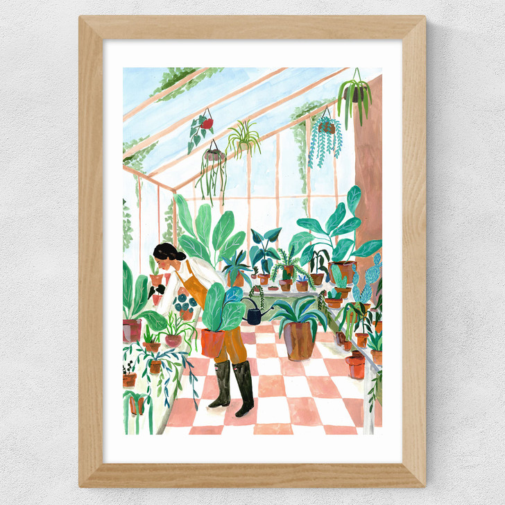 Greenhouse Wide Oak Frame