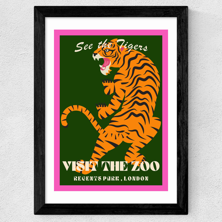Zoo Tiger Wide Black Frame Zoo Tiger Wide Black Frame