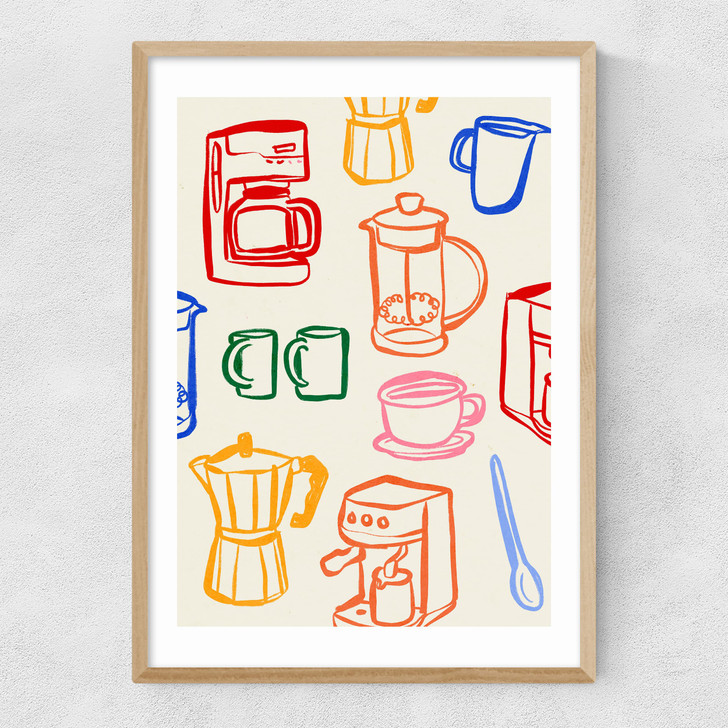 Coffee Makers Narrow Oak Frame Coffee Makers Narrow Oak Frame