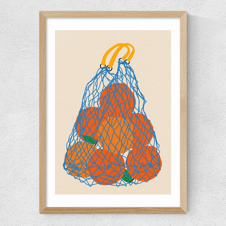 Oranges In a Net Bag Medium Oak Frame Oranges In a Net Bag Medium Oak Frame