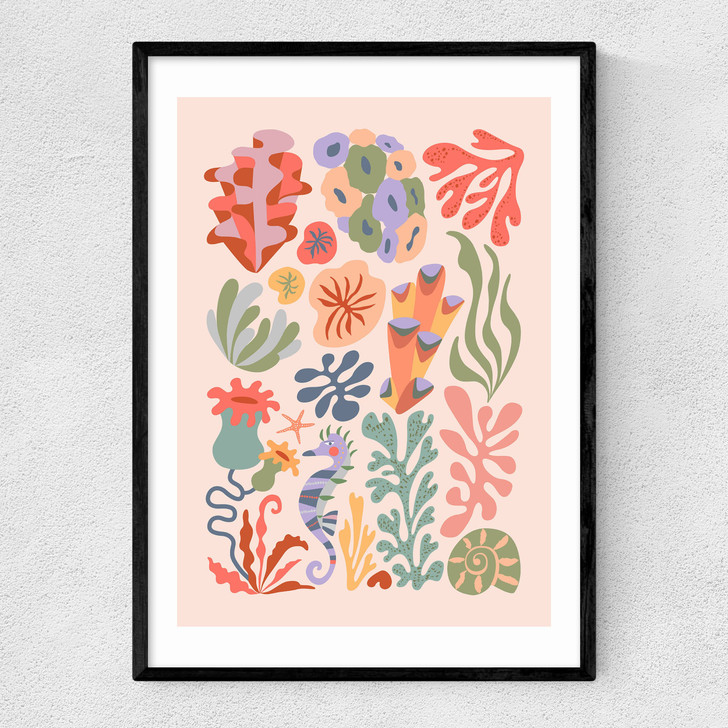 Coral by Rachel Lee Narrow Black Frame Coral by Rachel Lee Narrow Black Frame