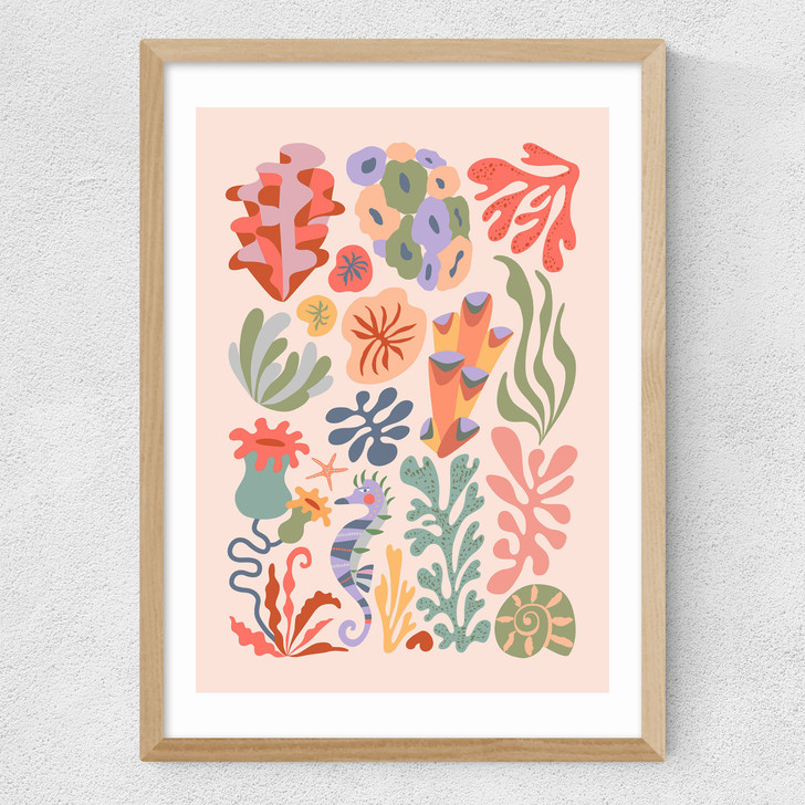 Coral by Rachel Lee Medium Oak Frame Coral by Rachel Lee Medium Oak Frame