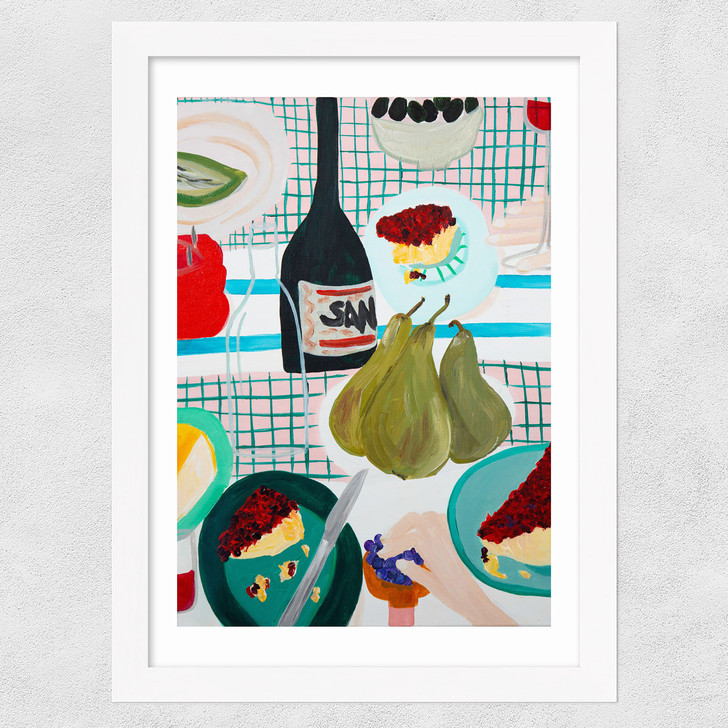 Long Summer Lunch Wide White Frame