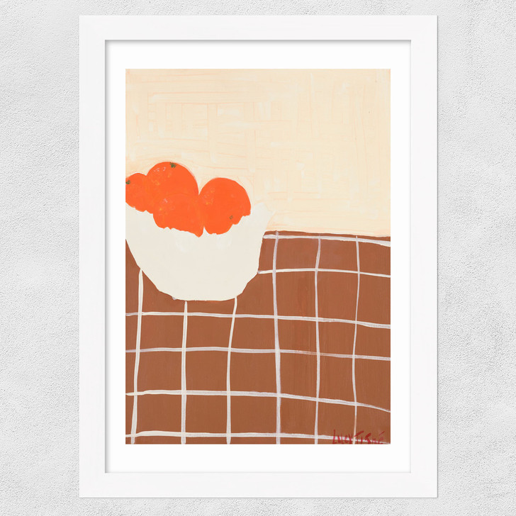 Oranges by Lucy Muss Wide White Frame Oranges by Lucy Muss Wide White Frame
