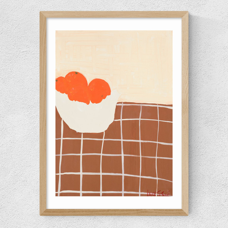Oranges by Lucy Muss Medium Oak Frame