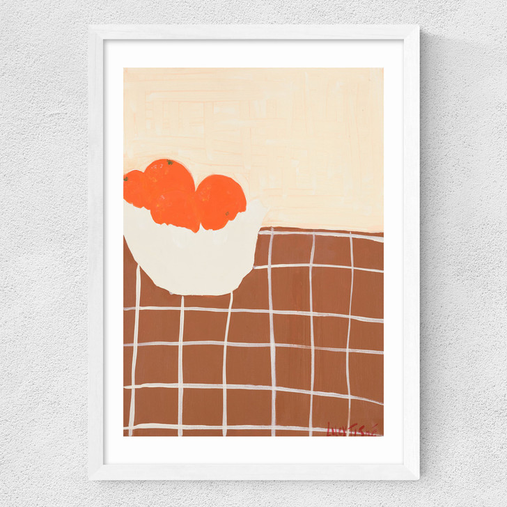 Oranges by Lucy Muss Medium White Frame