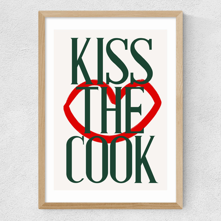 Kiss The Cook Medium Oak Frame