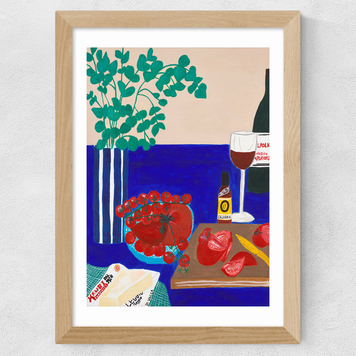 Red Wine Days Wide Oak Frame