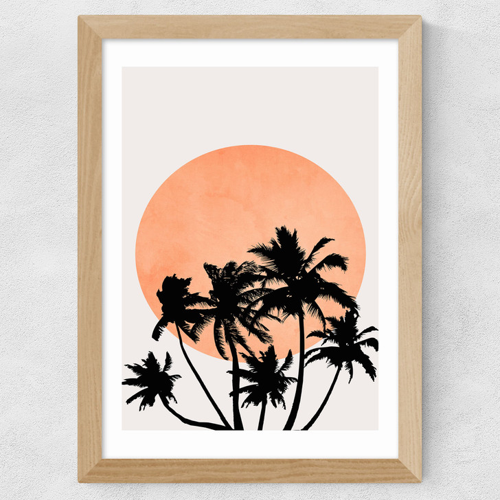 Miami Beach Peach Wide Oak Frame