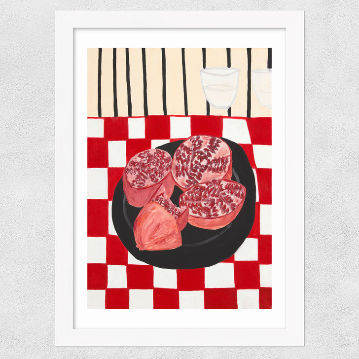 Pomegranate by Lucy Muss Wide White Frame