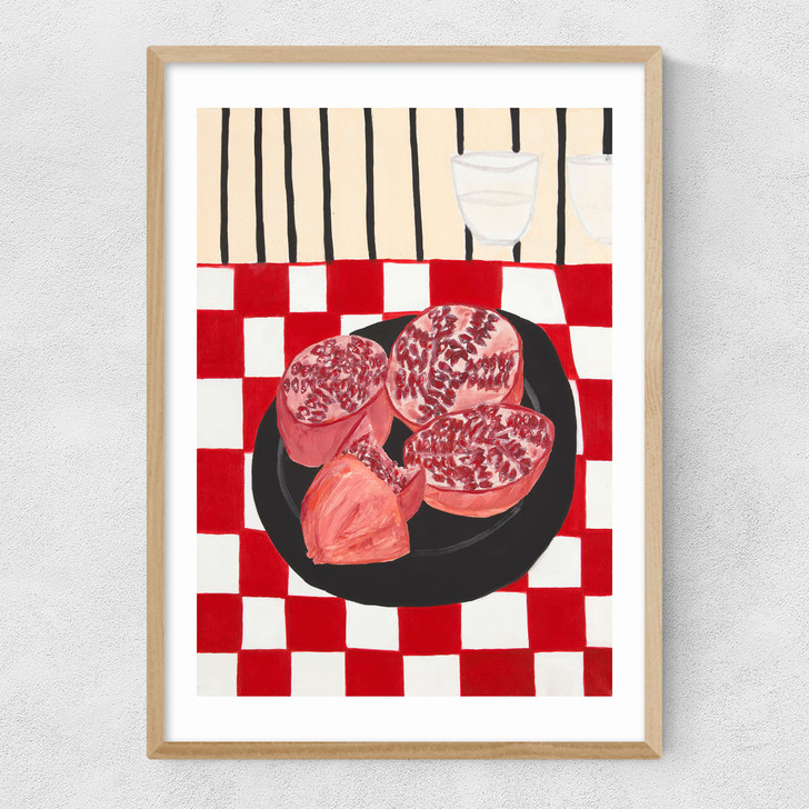 Pomegranate by Lucy Muss Narrow Oak Frame
