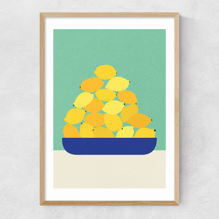 Sicily Lemons Narrow Oak Frame