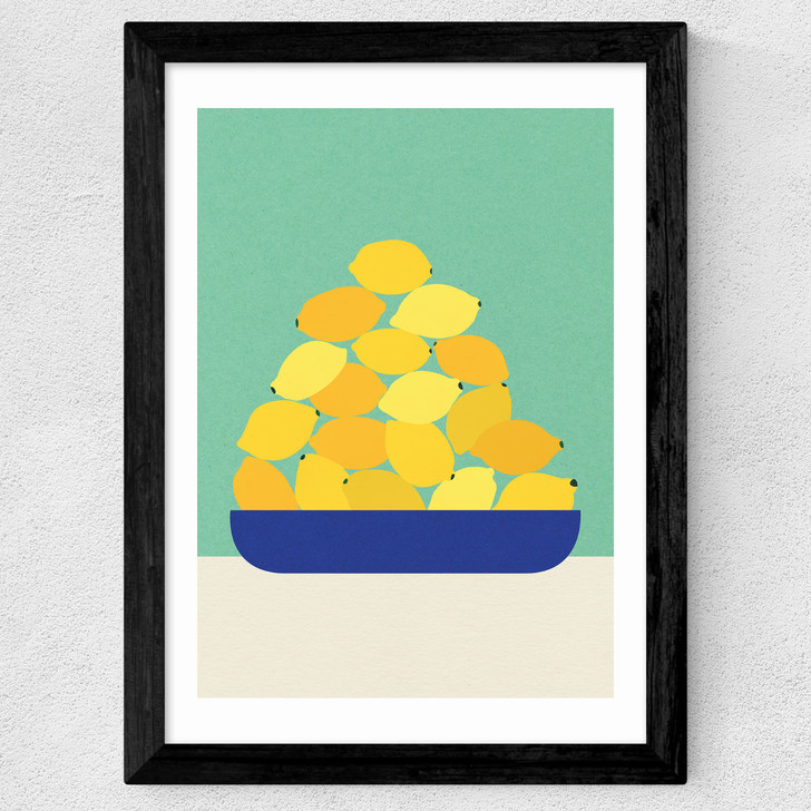 Sicily Lemons Wide Black Frame