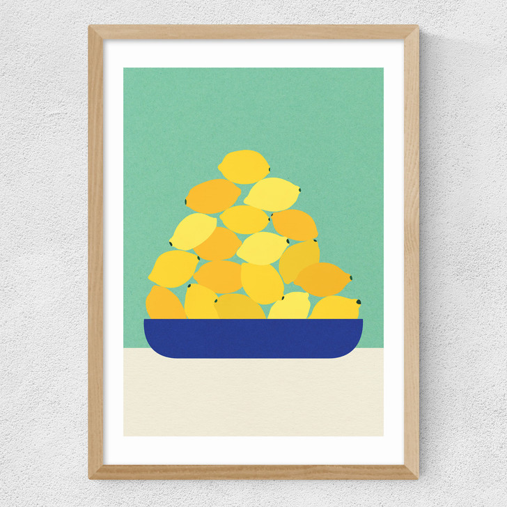Sicily Lemons Medium Oak Frame