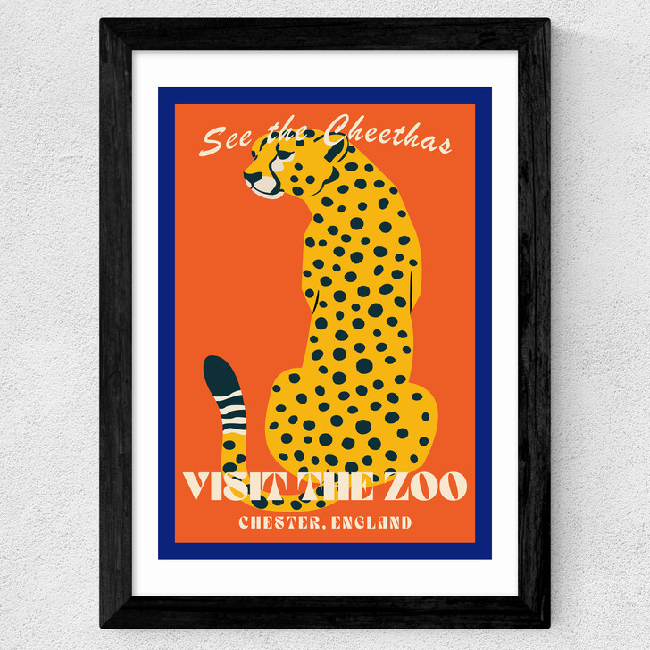 Zoo Cheetah Wide Black Frame Zoo Cheetah Wide Black Frame