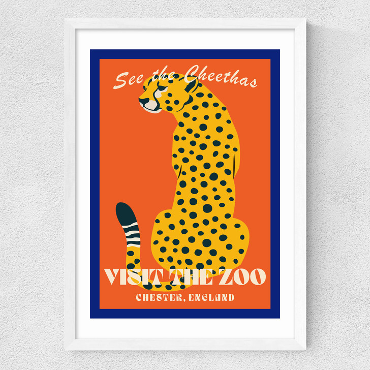 Zoo Cheetah Medium White Frame Zoo Cheetah Medium White Frame