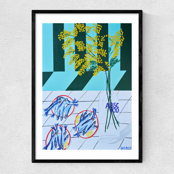 Fish by Lucy Muss Narrow Black Frame