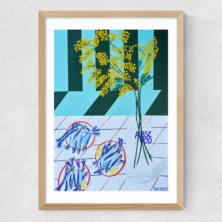 Fish by Lucy Muss Medium Oak Frame