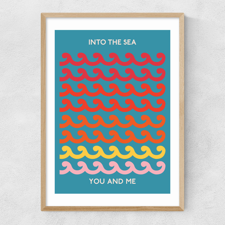 Into The Sea You And Me Narrow Oak Frame