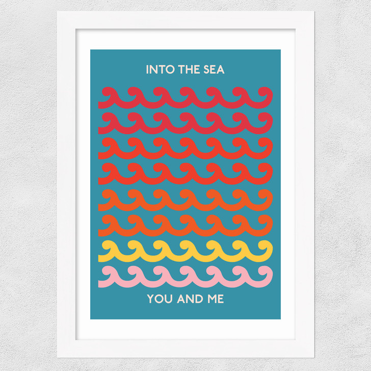 Into The Sea You And Me Wide White Frame