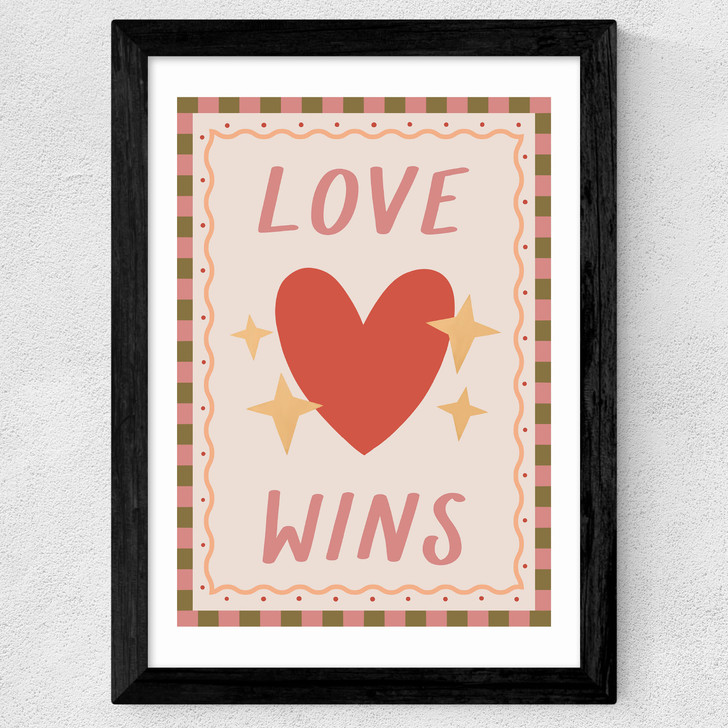 Love Wins Wide Black Frame