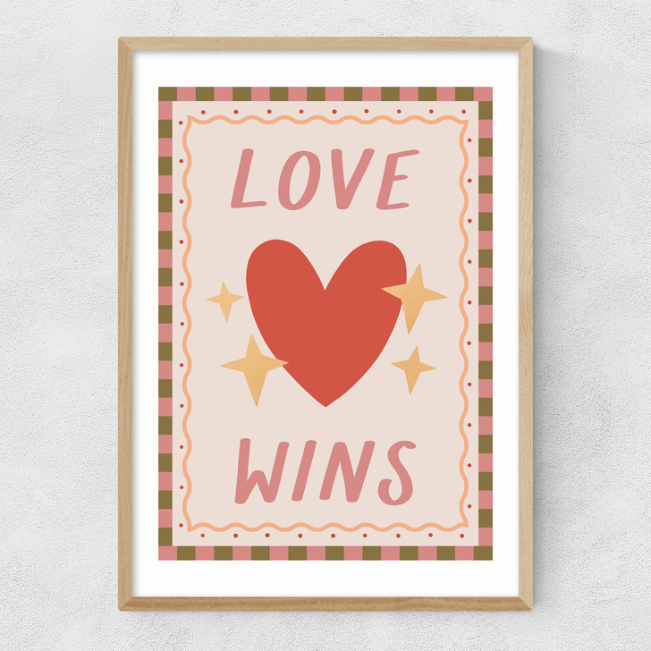 Love Wins Narrow Oak Frame