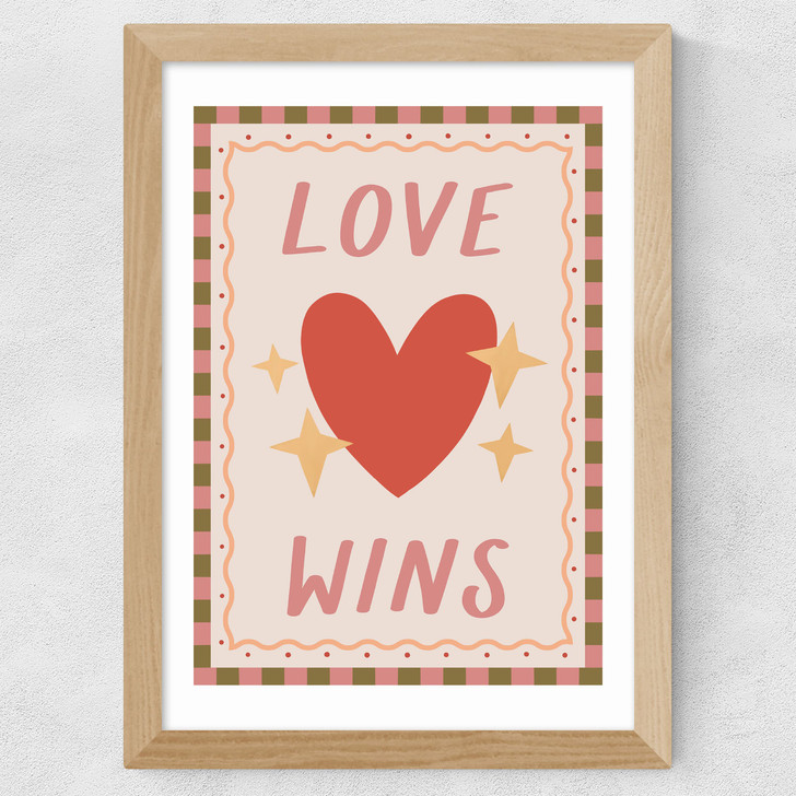 Love Wins Wide Oak Frame
