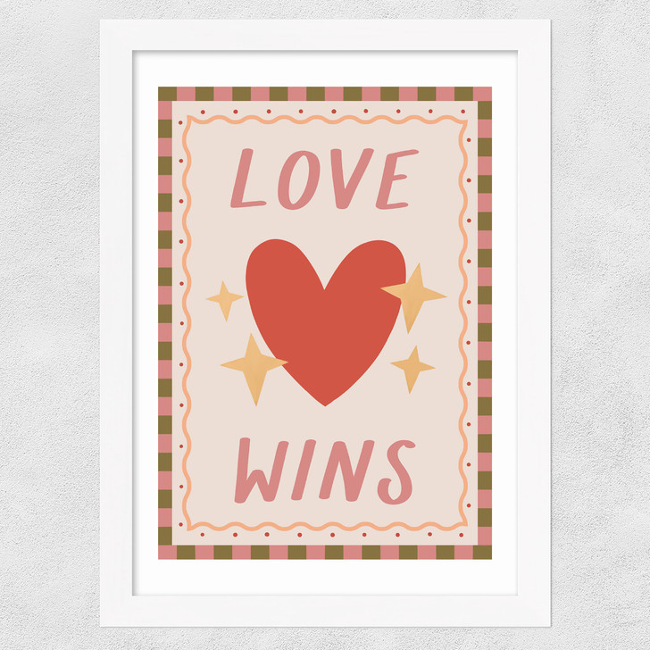 Love Wins Wide White Frame