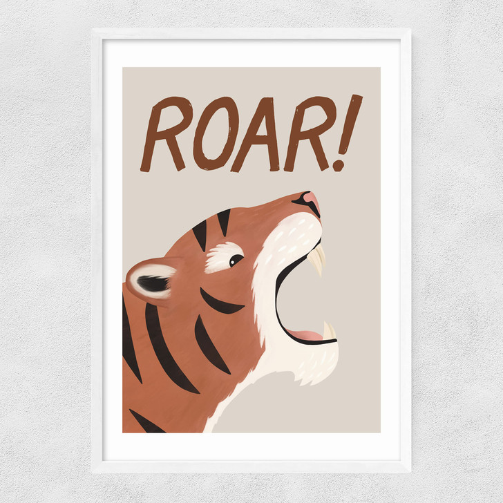 Roar Tiger Stone Narrow White Frame Roar Tiger Stone Narrow White Frame