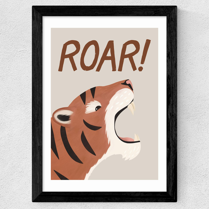 Roar Tiger Stone Wide Black Frame