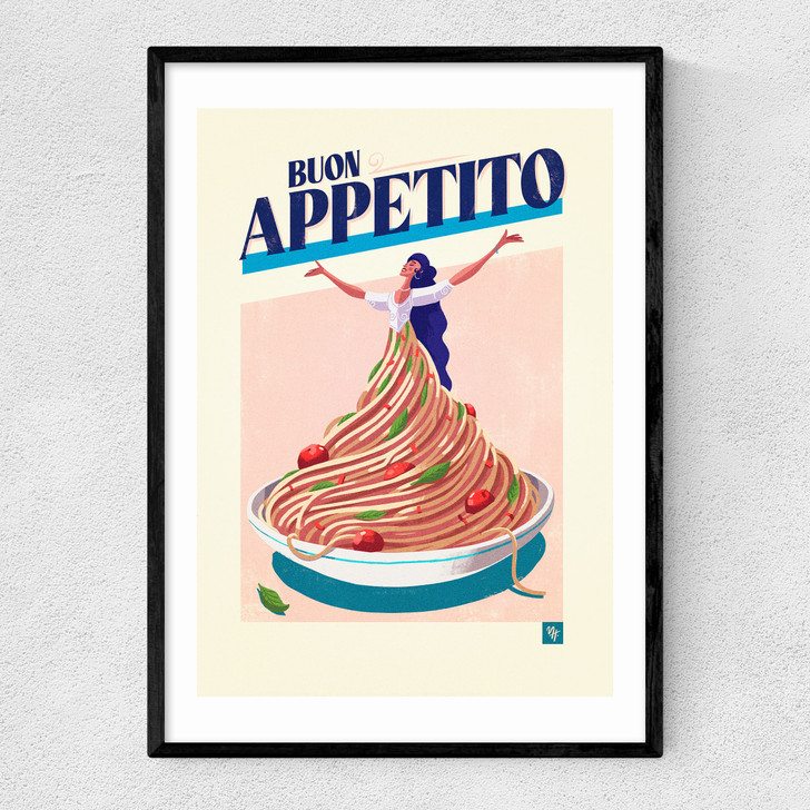 Buon Appettito Narrow Black Frame