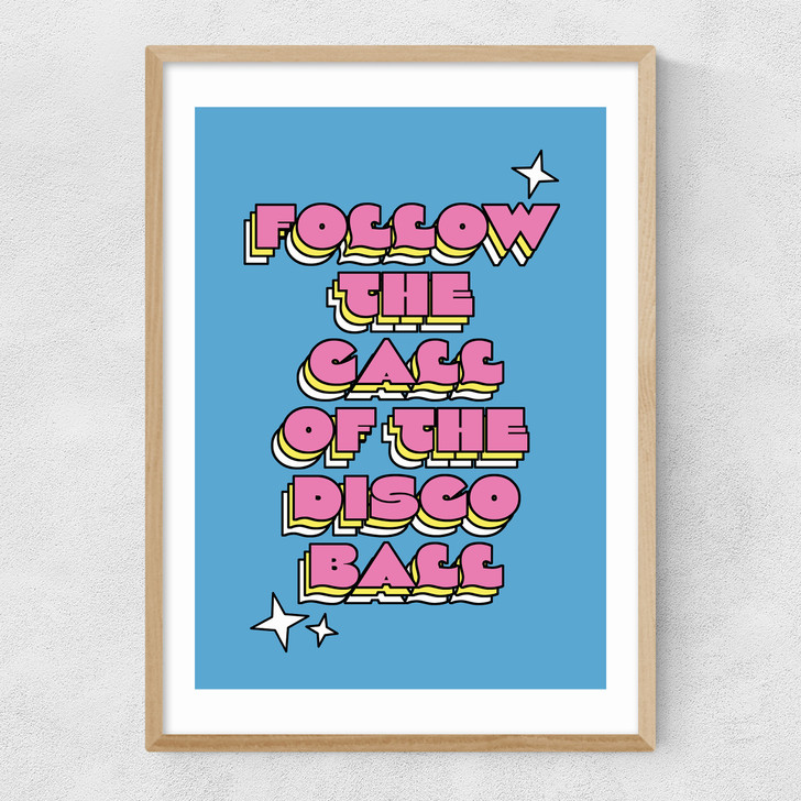 Disco Ball by The Violet Eclectic Narrow Oak Frame Disco Ball by The Violet Eclectic Narrow Oak Frame