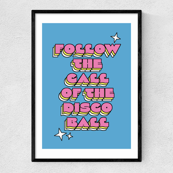 Disco Ball by The Violet Eclectic Narrow Black Frame