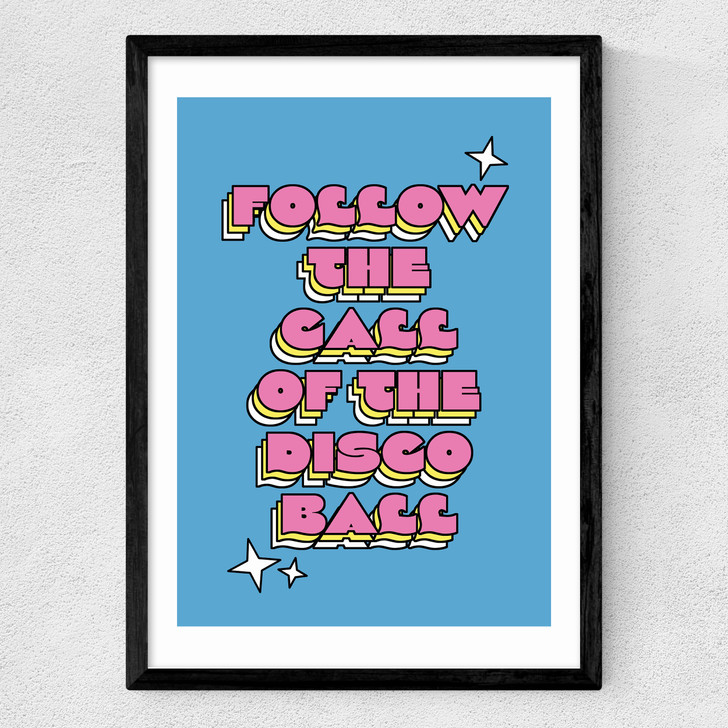Disco Ball by The Violet Eclectic Medium Black Frame
