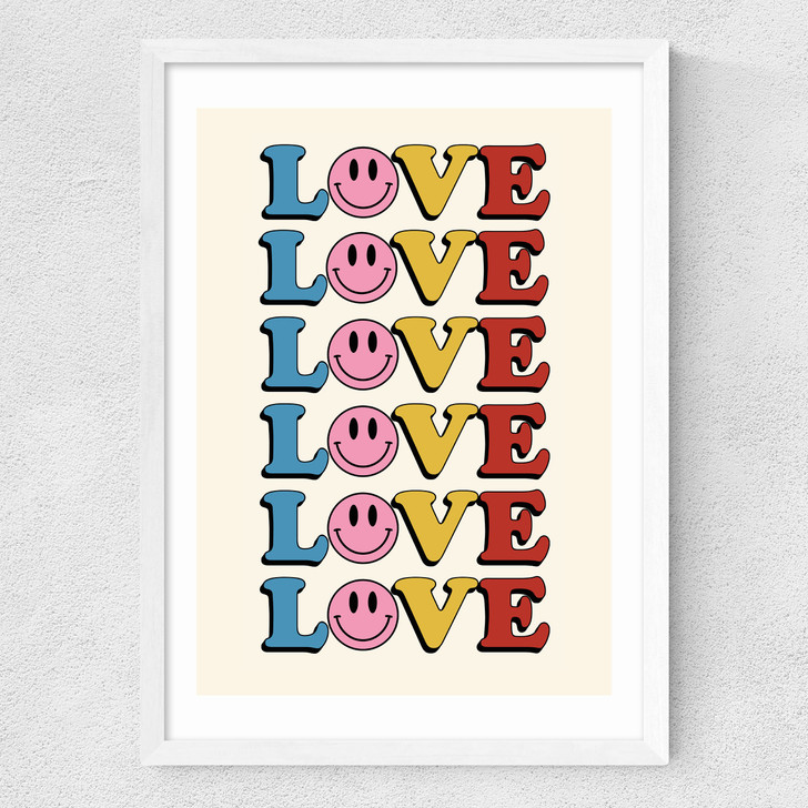 Love II Medium White Frame
