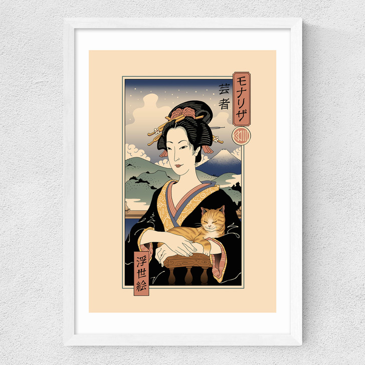 Ukiyo-e Lisa Medium White Frame