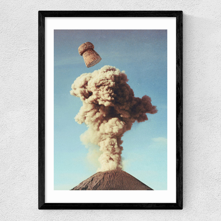 Volcanic Pop - Champagne Party Medium Black Frame
