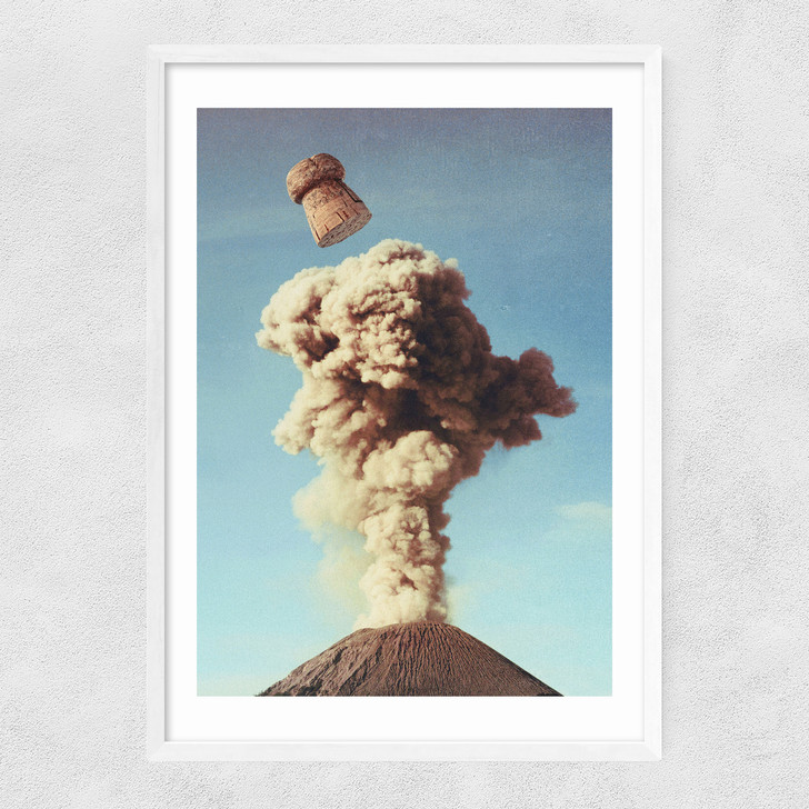 Volcanic Pop - Champagne Party Narrow White Frame