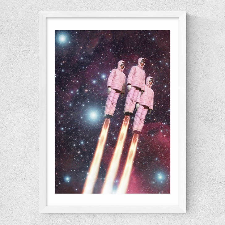 Pink Rockets Medium White Frame