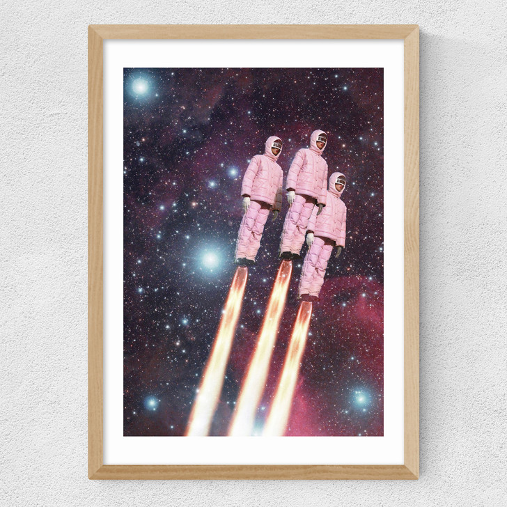 Pink Rockets Medium Oak Frame